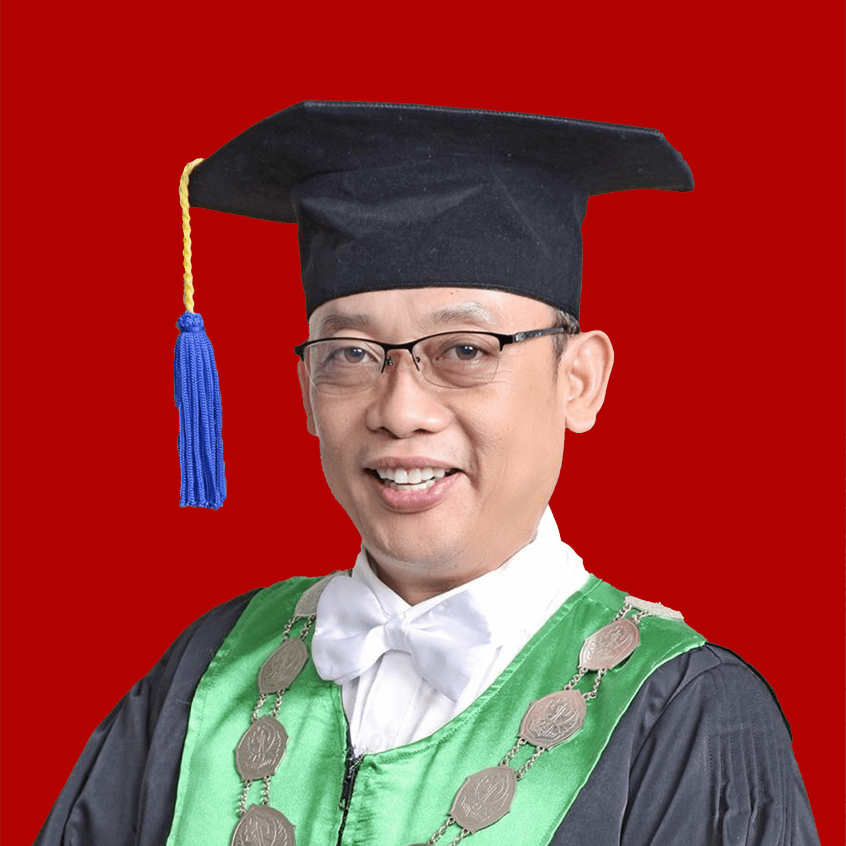 Prof. Dwi Pudjonarko bg merah - toga kotak