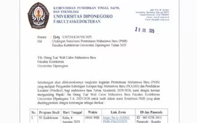 Undangan Sosialisasi Penerimaan Mahasiswa Baru Fakultas Kedokteran Undip Tahun Akademik 2025/2026