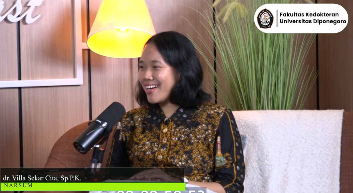 dr. Villa Sekar Cita, Sp.PK., Dosen PPDS Patologi Klinik FK Undip, menjelaskan pentingnya pemeriksaan laboratorium untuk deteksi dini penyakit ginjal.
